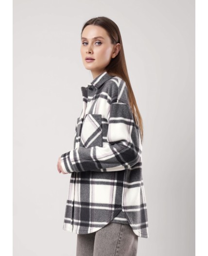 CLE LJ15-103/3 Куртка жен., т.серый/молочный