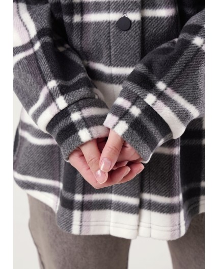 CLE LJ15-103/3 Куртка жен., т.серый/молочный