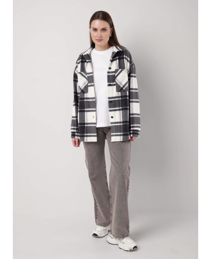 CLE LJ15-103/3 Куртка жен., т.серый/молочный