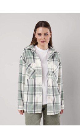 CLE LJ15-103/4 Куртка жен., зелёный/молочный