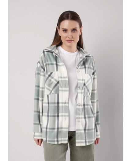 CLE LJ15-103/4 Куртка жен., зелёный/молочный