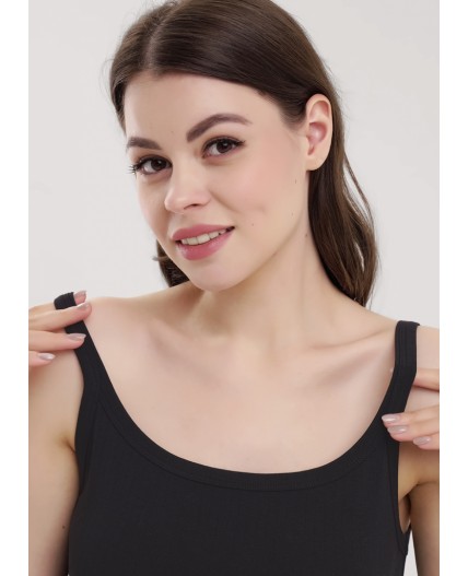 CLE LM030-1 Майка жен. База лапша, чёрный