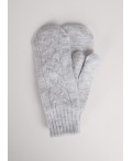 CLE Варежки жен. 453544ап мех, меланж св.серый
