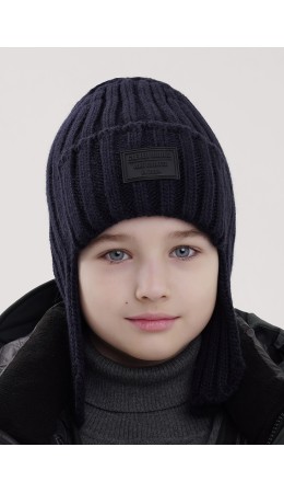 CLE Шапка 'Ушанка' дет. 454367ап флис, т.синий