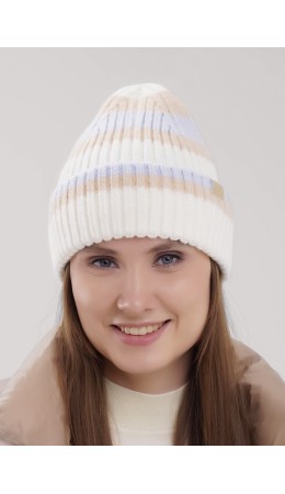 CLE Шапка 454432фэш, молочный/св.бежевый