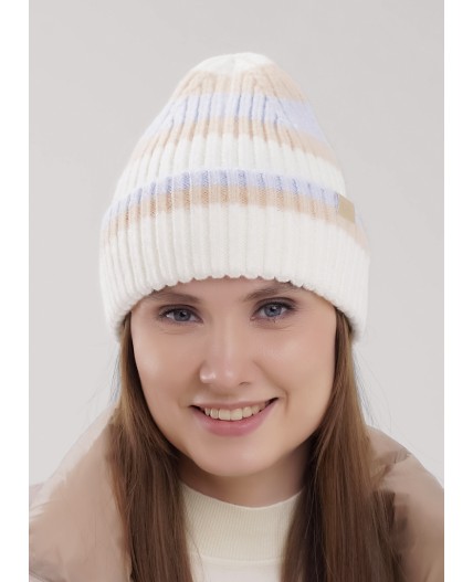 CLE Шапка 454432фэш, молочный/св.бежевый
