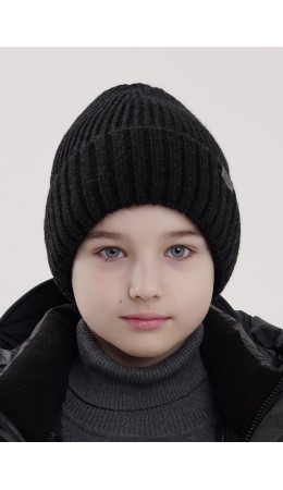 CLE Шапка дет. 453854ап флис, меланж т.серый