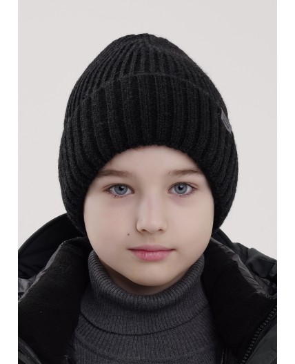 CLE Шапка дет. 453854ап флис, меланж т.серый