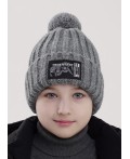 CLE Шапка дет. 454154ап флис, меланж серый