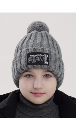 CLE Шапка дет. 454154ап флис, меланж серый