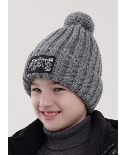 CLE Шапка дет. 454154ап флис, меланж серый