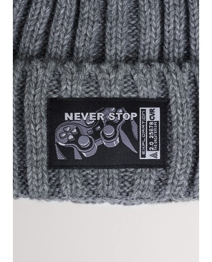 CLE Шапка дет. 454154ап флис, меланж серый