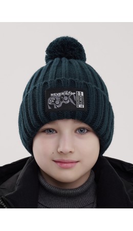 CLE Шапка дет. 454154ап флис, т.зелёный