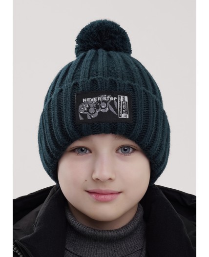 CLE Шапка дет. 454154ап флис, т.зелёный