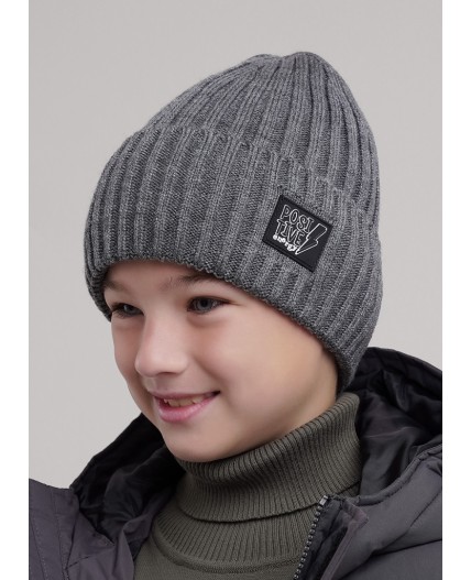 CLE Шапка дет. 454393ак флис, меланж серый