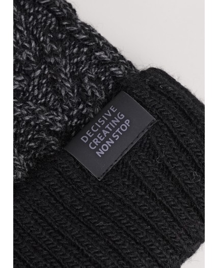 CLE Шапка дет. 454456ап флис, чёрный/меланж т.серый