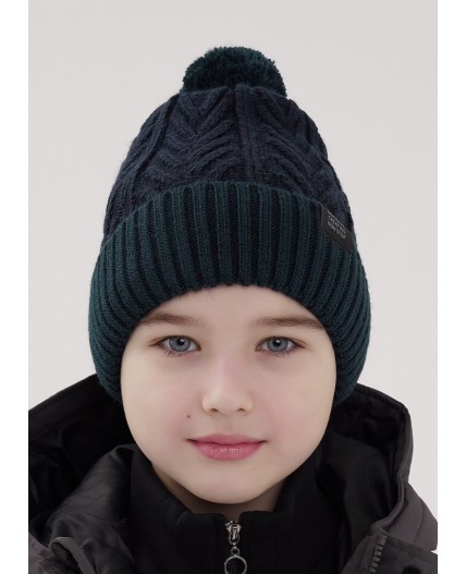 CLE Шапка дет. 454456ап флис, т.зелёный/т.синий