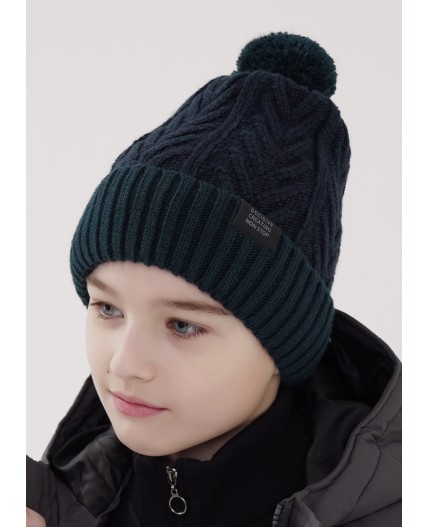 CLE Шапка дет. 454456ап флис, т.зелёный/т.синий