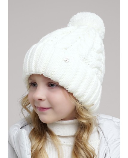 CLE Шапка дет. 454474ап флис, белый
