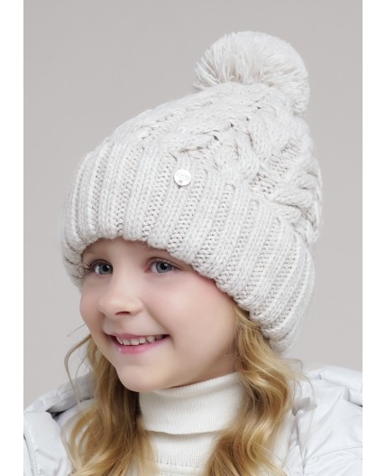 CLE Шапка дет. 454474ап флис, меланж бежевый