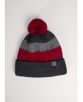 CLE Шапка дет. 454475ап флис, меланж т.серый/красный