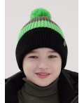 CLE Шапка дет. 454475ап флис, чёрный/зелёный