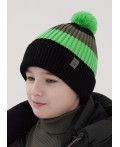 CLE Шапка дет. 454475ап флис, чёрный/зелёный