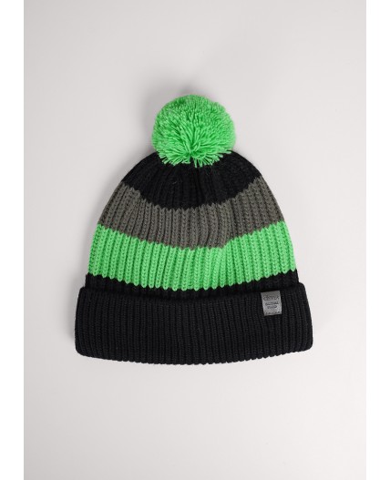 CLE Шапка дет. 454475ап флис, чёрный/зелёный
