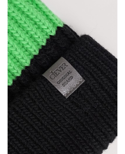 CLE Шапка дет. 454475ап флис, чёрный/зелёный