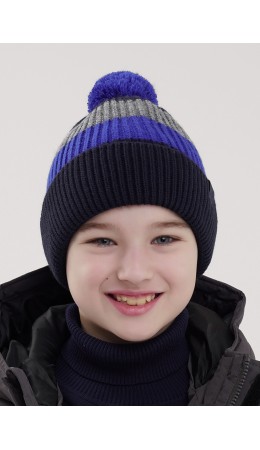 CLE Шапка дет. 454475ап флис, т.синий/синий