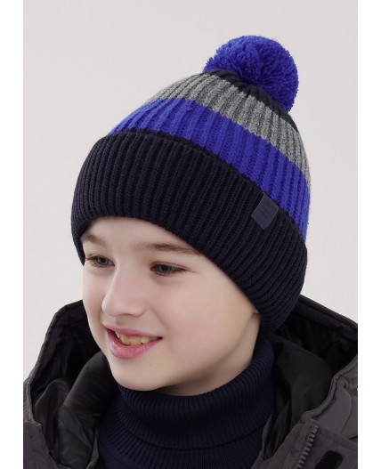 CLE Шапка дет. 454475ап флис, т.синий/синий