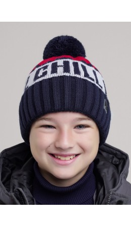 CLE Шапка дет. 454508ап флис, т.синий/красный