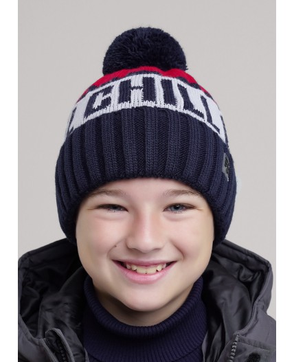 CLE Шапка дет. 454508ап флис, т.синий/красный