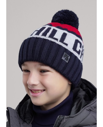 CLE Шапка дет. 454508ап флис, т.синий/красный