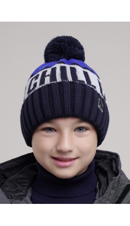 CLE Шапка дет. 454508ап флис, т.синий/синий