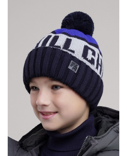 CLE Шапка дет. 454508ап флис, т.синий/синий