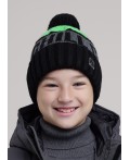 CLE Шапка дет. 454508ап флис, чёрный/зелёный