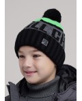 CLE Шапка дет. 454508ап флис, чёрный/зелёный