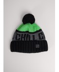 CLE Шапка дет. 454508ап флис, чёрный/зелёный