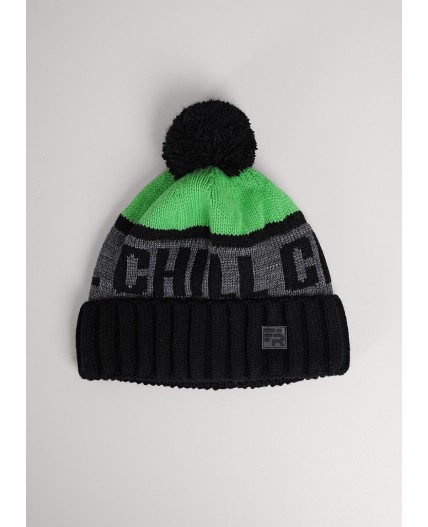CLE Шапка дет. 454508ап флис, чёрный/зелёный