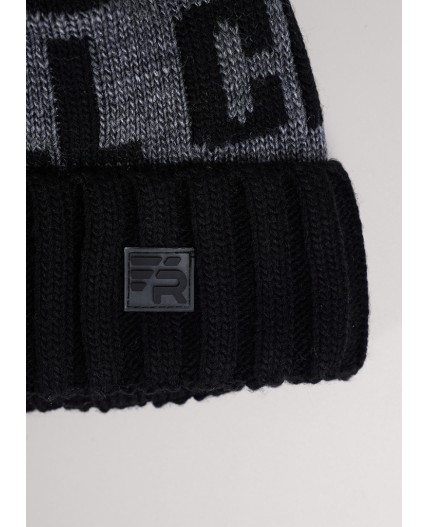 CLE Шапка дет. 454508ап флис, чёрный/зелёный