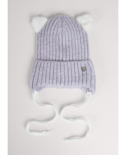 CLE Шапка дет. 454540ап флис, св.сиреневый/серый металлик