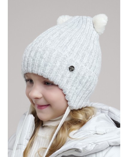 CLE Шапка дет. 454540ап флис, молочный/серый металлик