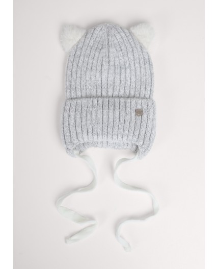 CLE Шапка дет. 454540ап флис, молочный/серый металлик