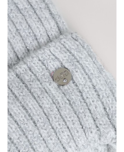 CLE Шапка дет. 454540ап флис, молочный/серый металлик