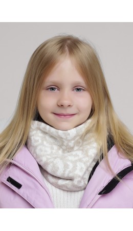 CLE Шарф 'Снуд' дет. 454544ап, св.бежевый/молочный