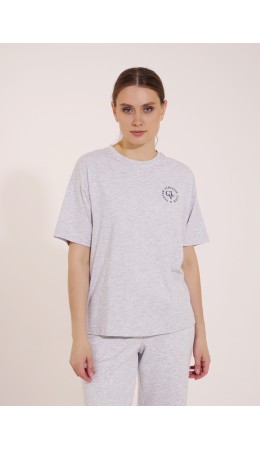 CLE LF15-008 Футболка жен., меланж св.серый