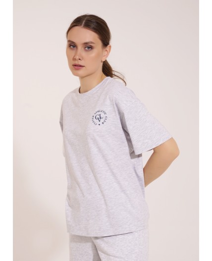 CLE LF15-008 Футболка жен., меланж св.серый