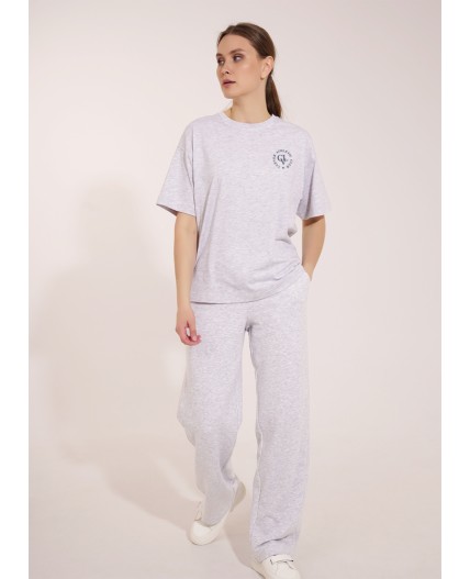 CLE LF15-008 Футболка жен., меланж св.серый