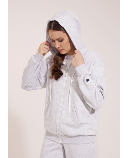 CLE LJ15-008 Куртка жен., меланж св.серый